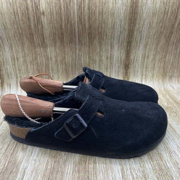 Birkenstock Other - Birkenstock Boston Shearling Suede Leather Clog Mink Black Size 45 US 12